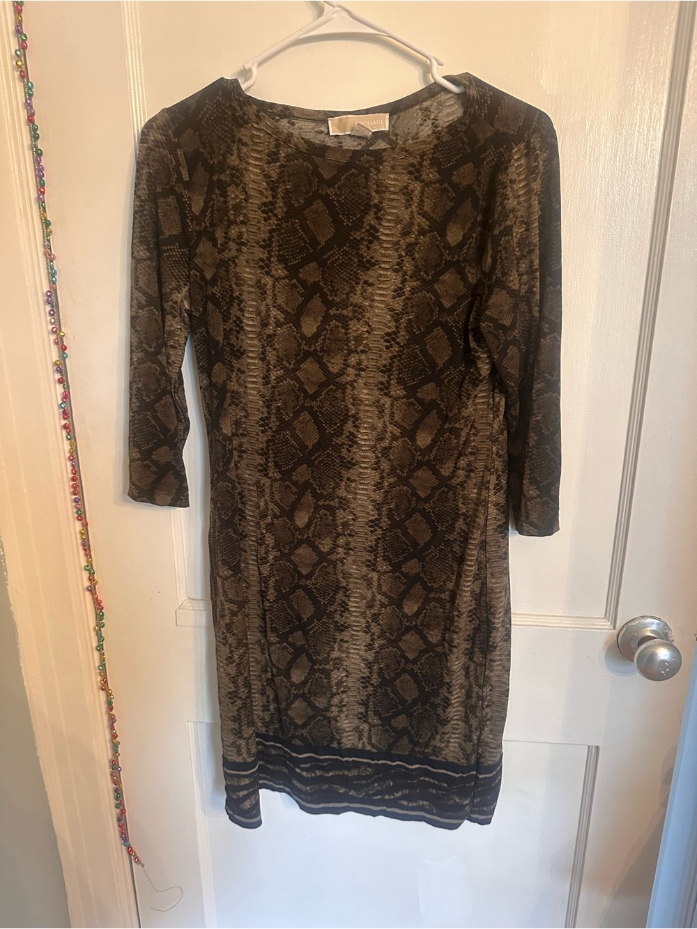 Michael Kors M Snake-Print Brown Dress